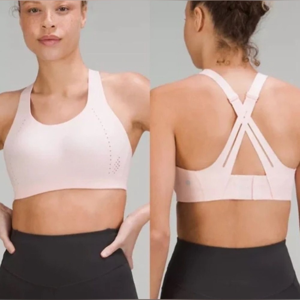 Lululemon Air Support Sport Bra Strawberry Milkshake Pink High Support 36DDD EUC